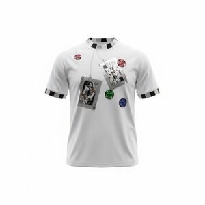 VTG Y2K‎ Raw Blue Size 2XL White Playing Card Poker Chip Graphic T Shirt NWT
